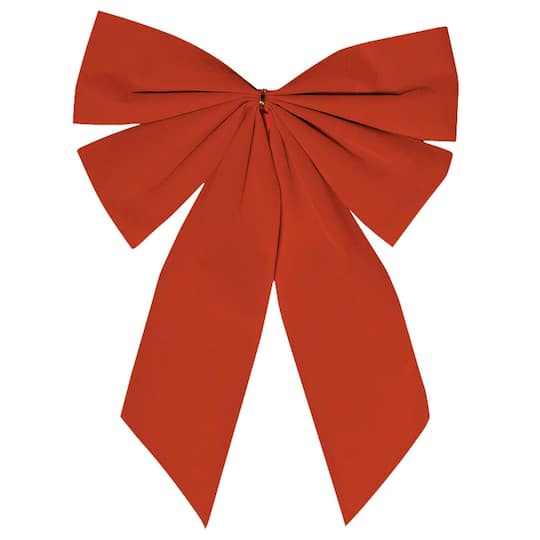 15&#x22; Red Christmas Flocked Bow